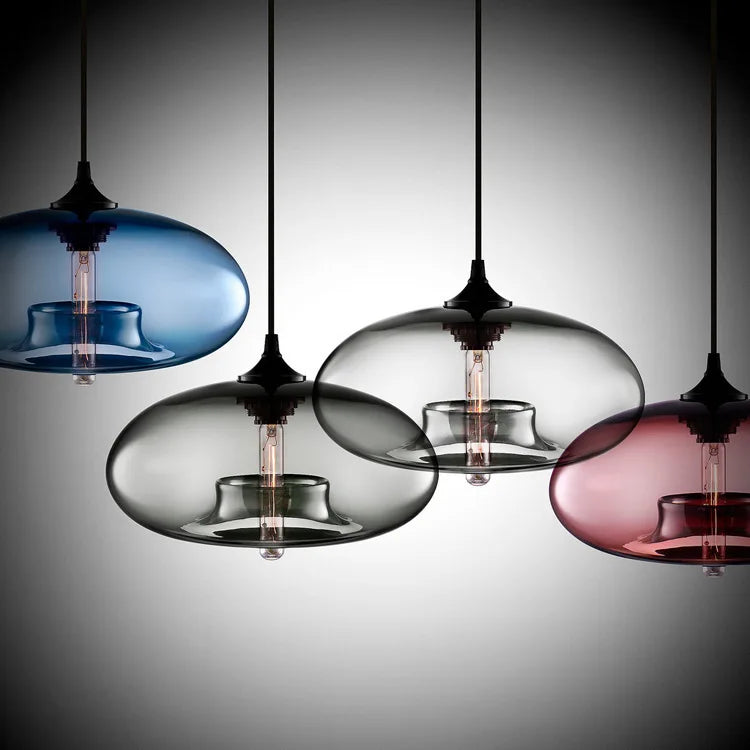 Modern Gray Glass Pendant Light