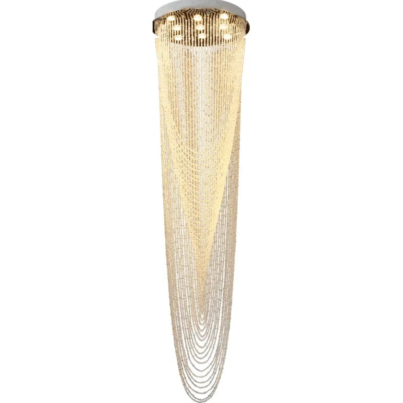 DecorBites™ Crystal Rotating Chandelier for Duplex Villa Living Room, Modern Loft Design