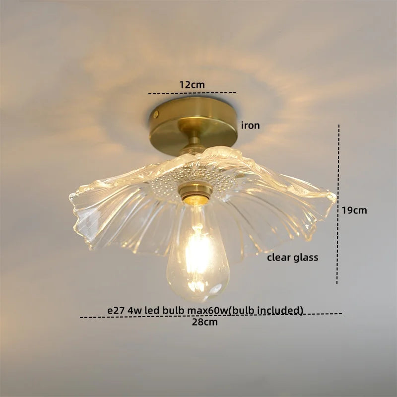 Decorbites™ Lámpara LED Moderna de Techo de Vidrio Verde y Cobre para Balcón y Cocina