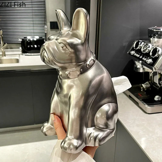 DecorBites™ French Bulldog Ceramic Tissue Box - Creative Desk Decoration for Home and Office
