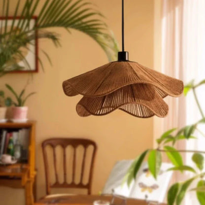 DecorBites™ Japanese Hemp Knit Pendant Light E27 LED Lamp - Nordic Wabi Sabi Style