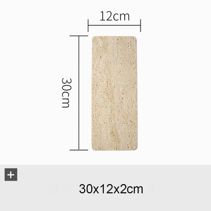 DecorBites™ Beige Travertine Marble Plate for Pastry Cheese Dessert Coffee & Bathroom Essentials