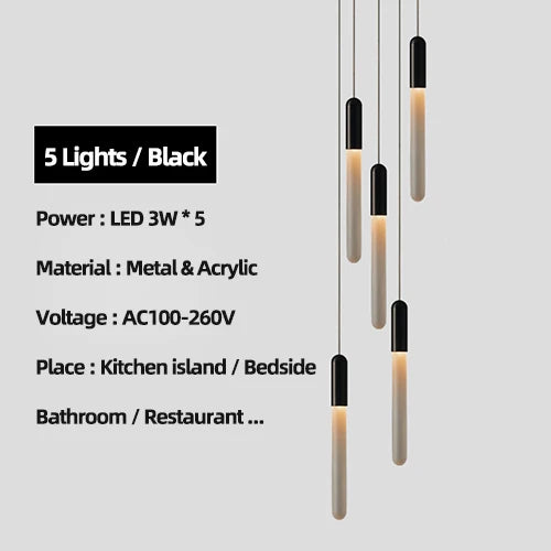 DecorBites™ Luxe Gold Tube Chandelier for Dining & Bedroom Lighting