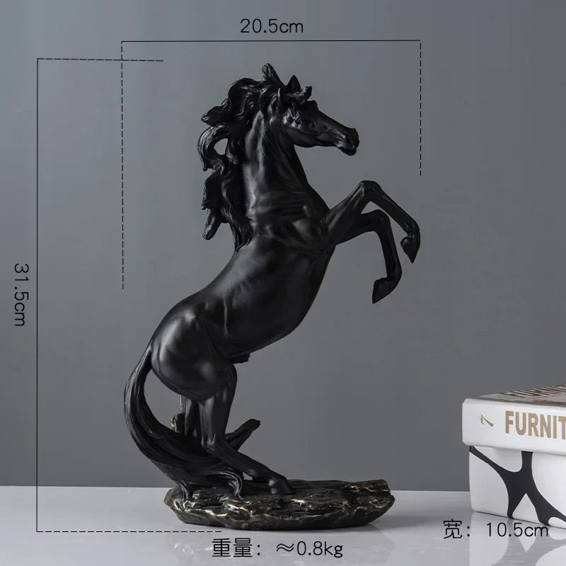 DecorBites™ Elegant Horse Resin Statue for Home Office Decor