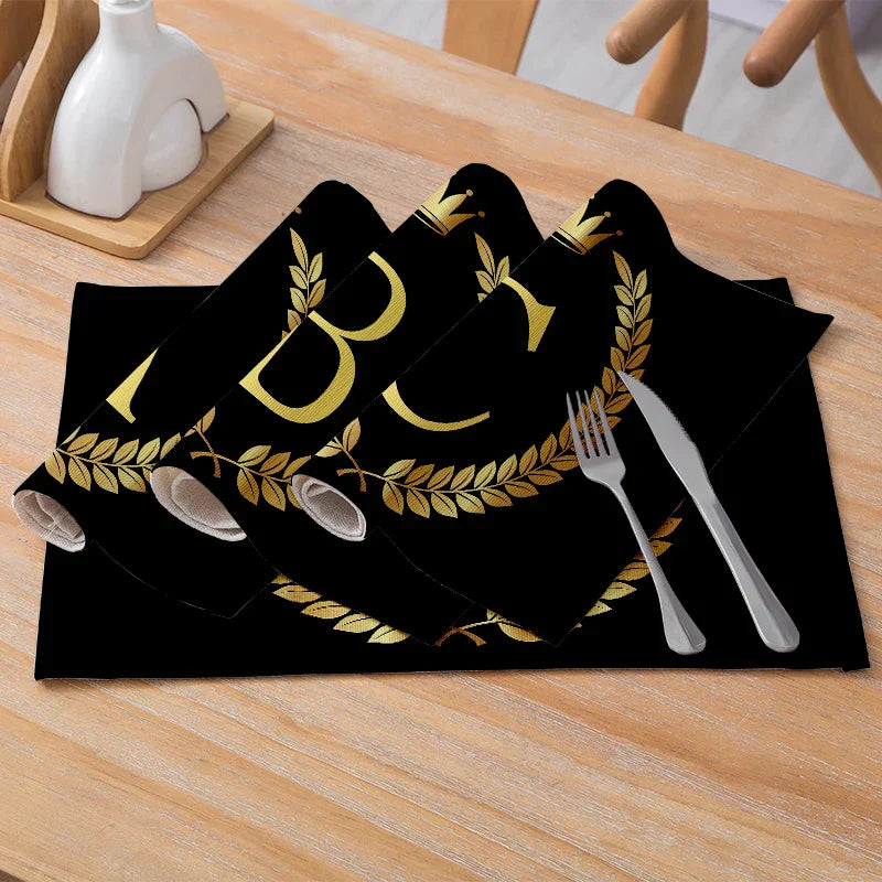 DecorBites™ Kitchen Table Mats Set of 4, 42*32cm, Cotton Linen Coasters for Dining Home Decor