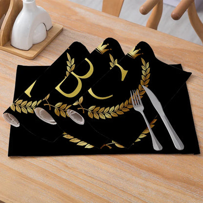 DecorBites™ Kitchen Table Mats Set of 4, 42*32cm, Cotton Linen Coasters for Dining Home Decor