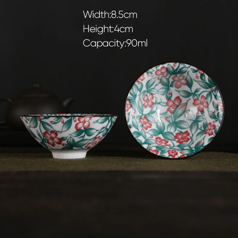 DecorBites™ Blue and White Porcelain Hand-Painted Tea Cups - Set of 1