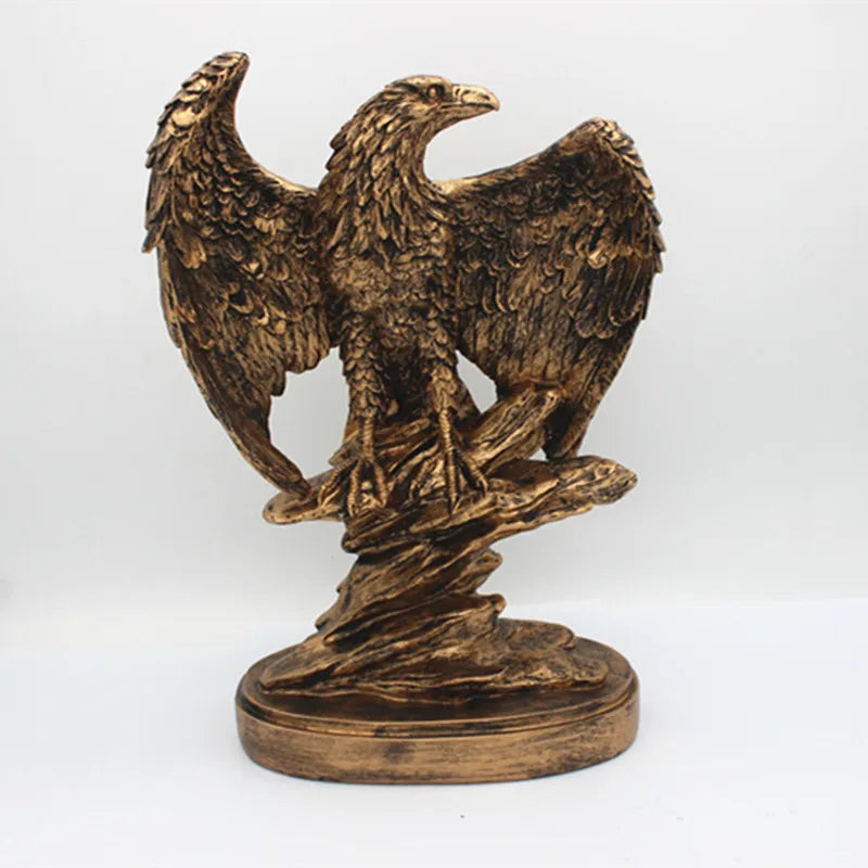 DecorBites™ Golden Eagle Wings Spread Resin Statue Home & Office Decor Art Craft