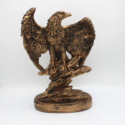 DecorBites™ Golden Eagle Wings Spread Resin Statue Home & Office Decor Art Craft