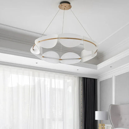 DecorBites™ Circular Petal LED Chandelier for Home Decor - Nordic Luxury Lighting Fixtures