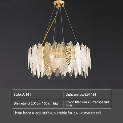 DecorBites™ Glass Chandelier Light for Living Room, Bedroom, Dining: Luxury Art Designer Lighting
