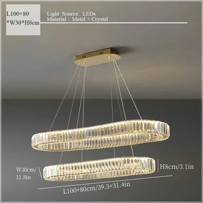 DecorBites™ Crystal Ceiling Pendant Chandelier for Luxury Room Decor
