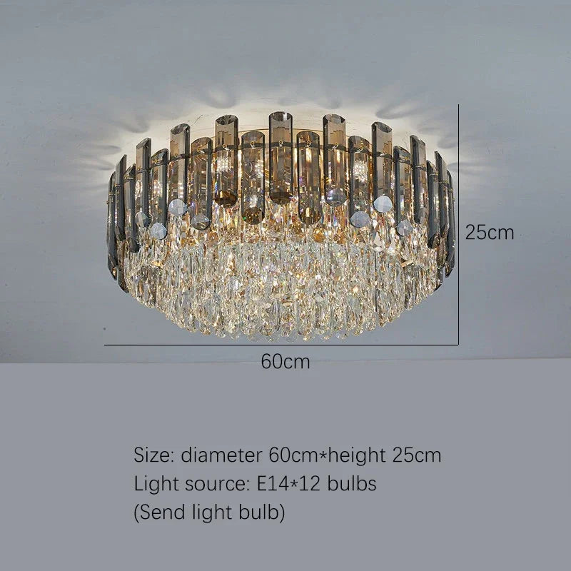 DecorBites™ Gold Crystal Chandelier for Living Room Luxury Lighting Fixture