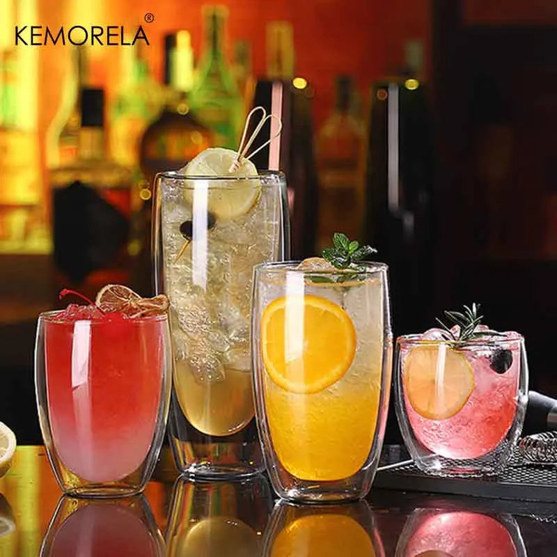 DecorBites™ Heat-Resistant Double Wall Glass Cup | Versatile Drinkware for Home