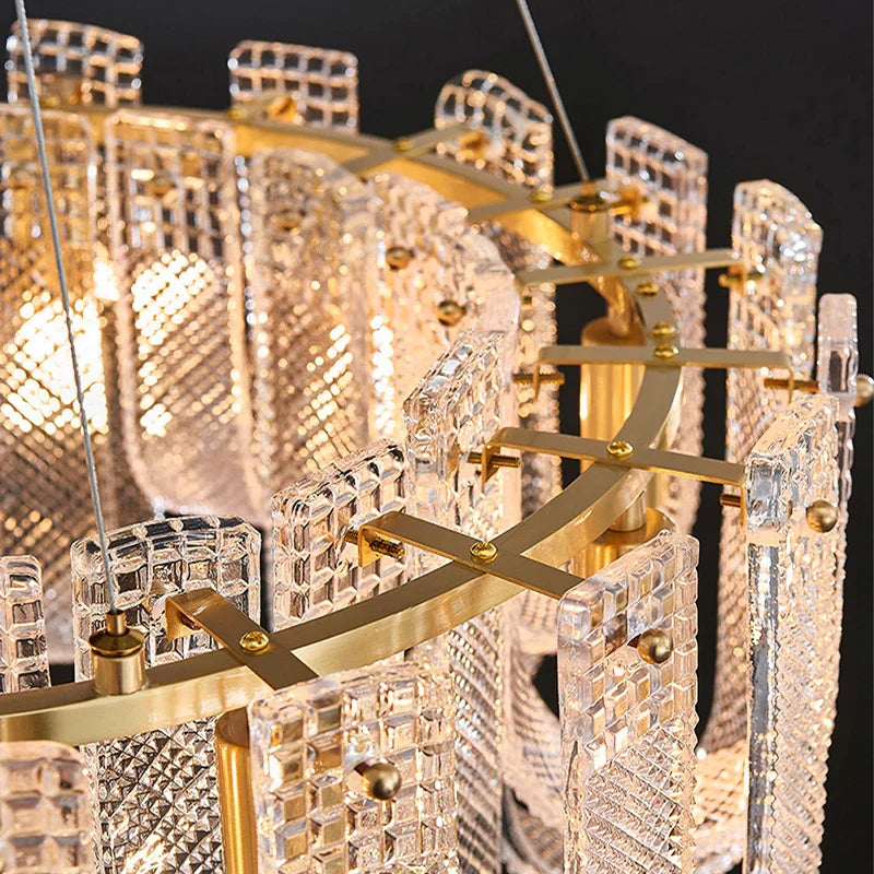 DecorBites™ Dimmable LED Copper Ceiling Chandelier for Luxurious Living Room Lighting