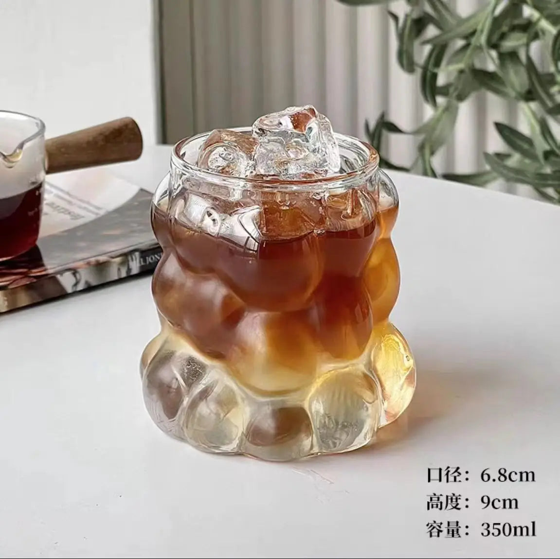 DecorBites™ Heat-Resistant Grape Glass Cup Set: Transparent Drinking Cups for Coffee, Tea, Juice & Beer