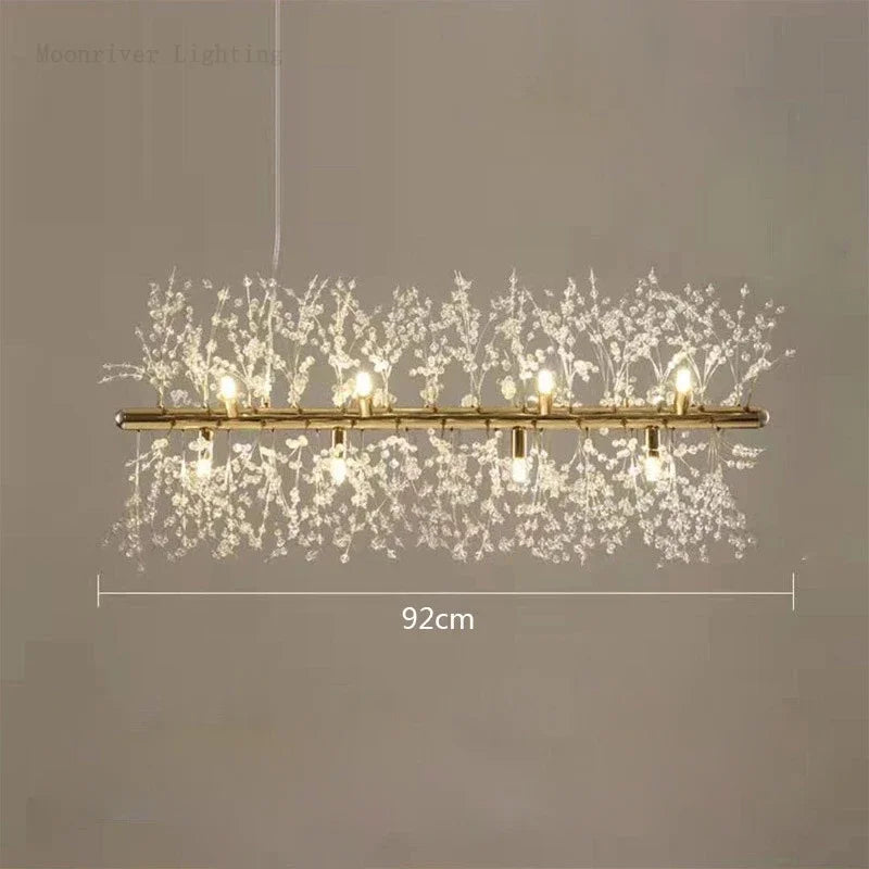 DecorBites™ Dandelion Crystal Chandelier: Modern Nordic Style LED Pendant Light for Living Room