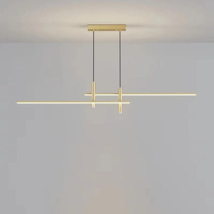 ثريا جزيرة غرفة الطعام LED باللونين الأسود والذهبي من DecorBites™: مصباح معلق عصري بسيط للمطبخ