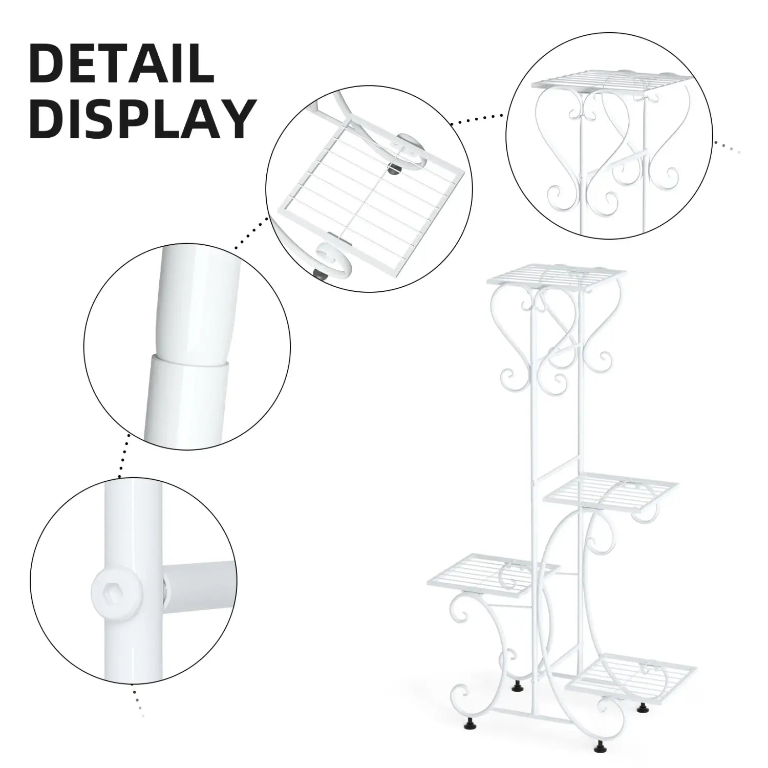 DecorBites™ Metal Plant Stand for 4 Flower Pots