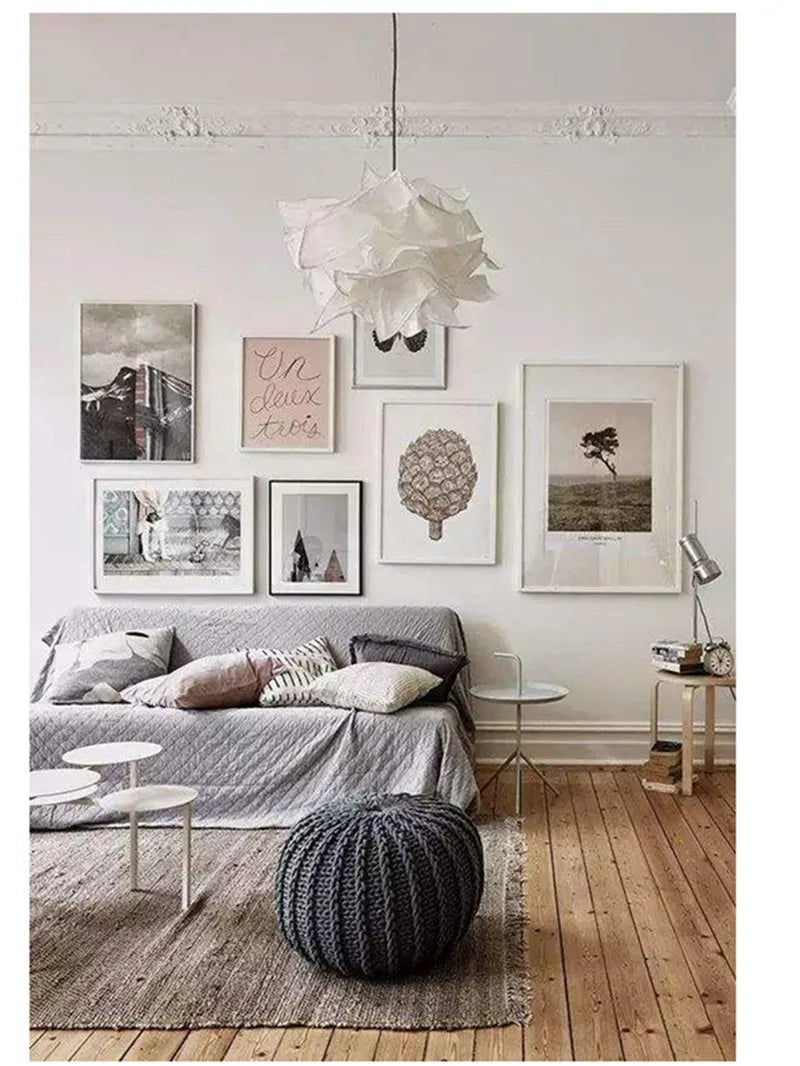 DecorBites™ Nordic Paper Pendant Lights: DIY Cloud Lampshade Fixtures for Living Room, Restaurant & Christmas