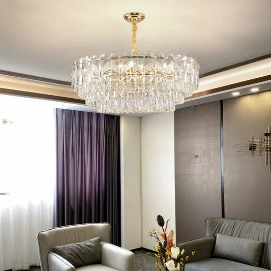 DecorBites™ Crystal Chandelier LED Light: Modern Luxury Restaurant Hall Lighting