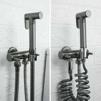 DecorBites™ Brass Bidet Shower Head with Double Outlet Angle Valve