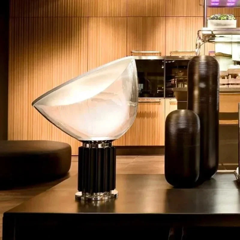 Lámpara de escritorio LED DecorBites™ con pantalla de cristal tipo radar para iluminación de dormitorio y sala de estar