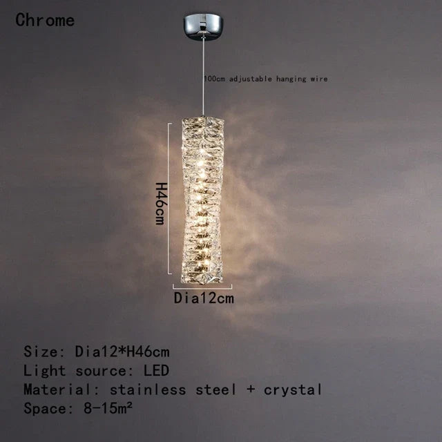 DecorBites™ Crystal Dining Table Pendant Lamp: Elegant Led Decoration for Kitchen Island, Restaurant, Living Room