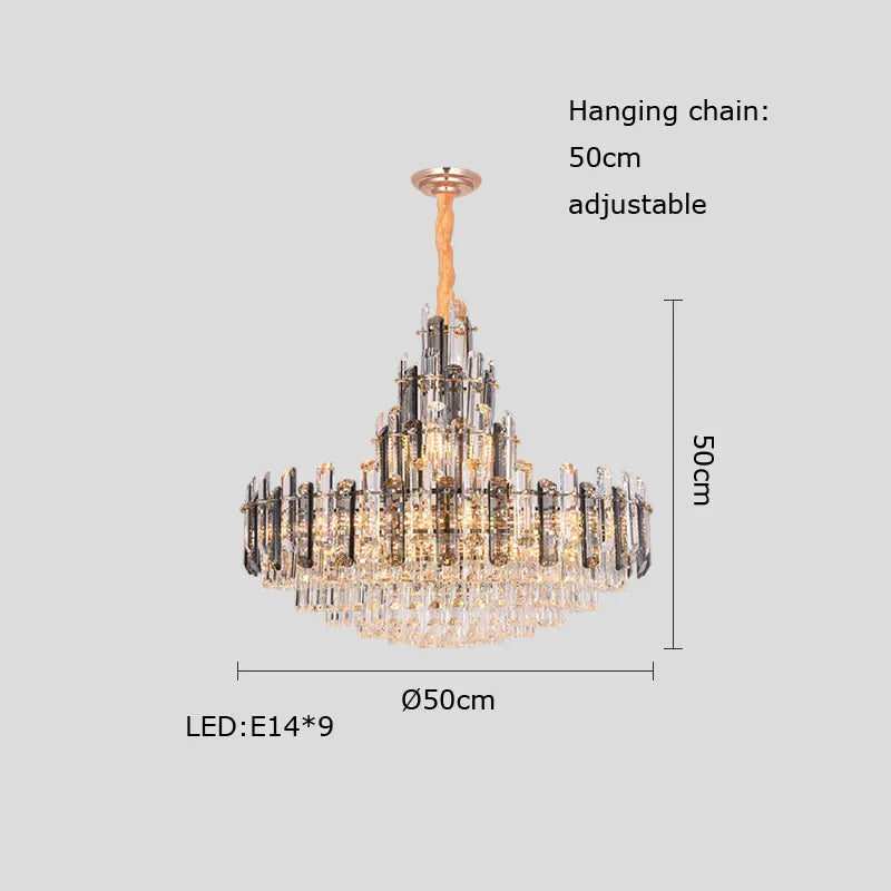 DecorBites™ Dimmable Crystal Chandelier Lighting for Living Room
