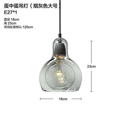 DecorBites™ Gourd Glass Pendant Lamps Clear Amber Modern Dining Room Hanging Lights