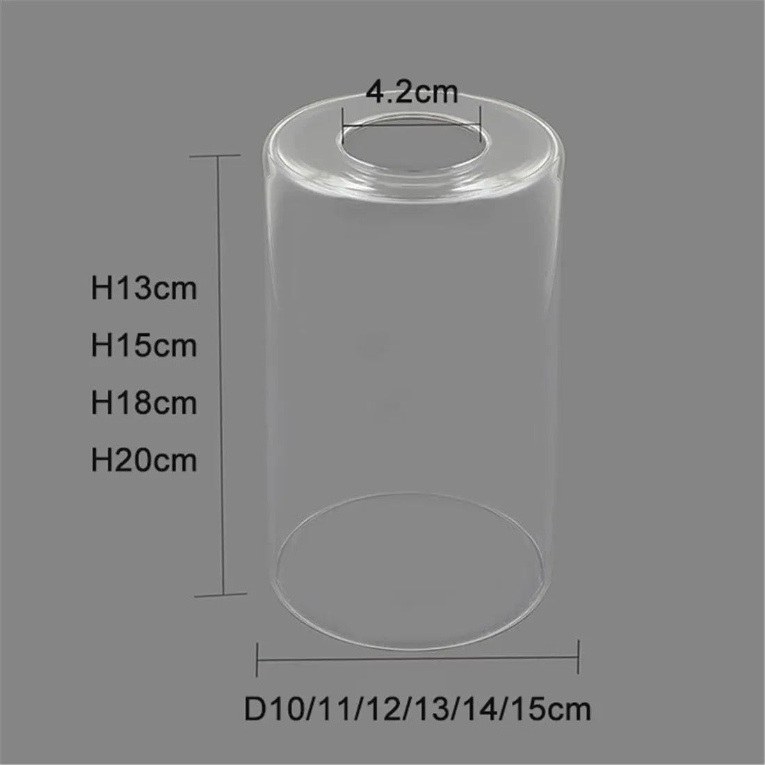 DecorBites™ Clear Glass Cylinder Lamp Shade for E27 E26 Socket - Vanity Chandelier Floor Light