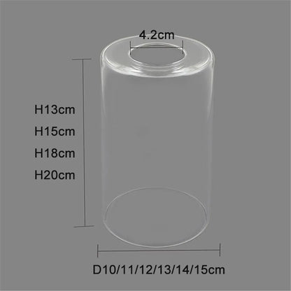 DecorBites™ Clear Glass Cylinder Lamp Shade for E27 E26 Socket - Vanity Chandelier Floor Light