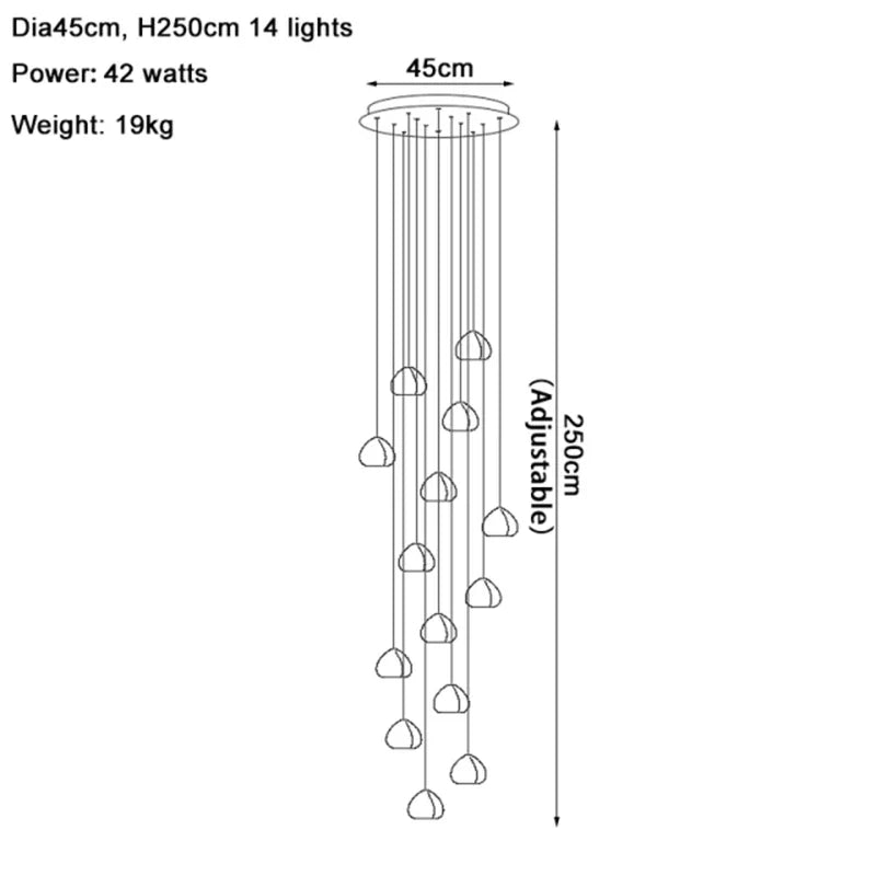 DecorBites™ Crystal LED Chandelier Water Droplet Design Luxury Ball Hanging Lamp