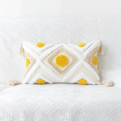 DecorBites™ Boho Geometric Tufted Cushion Cover Cotton Canvas Pillow Covers