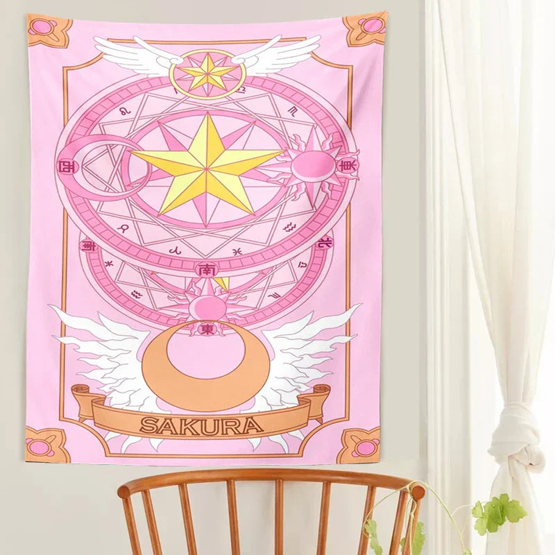 Decobites Sailor Moon Tapestry: Kawaii Pink Room Decor for College Dorm and Home