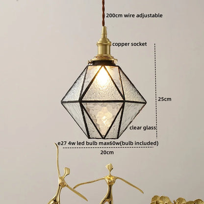 ديكوربايتس™ مصباح LED زجاجي أزرق معلق - طراز نورديك حديث لغرفة النوم وغرفة المعيشة