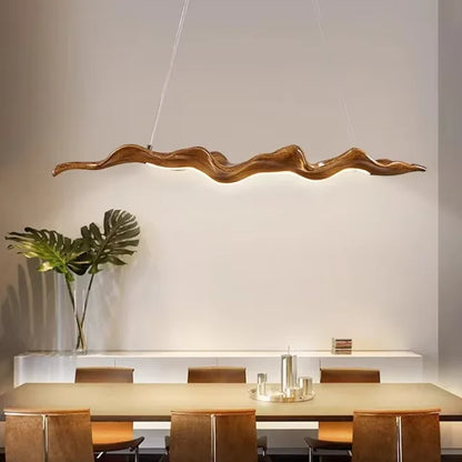 DecorBites™ Leaf Pendant Light: Modern Wood Hanging Lamp for Kitchen Dining Office Decor