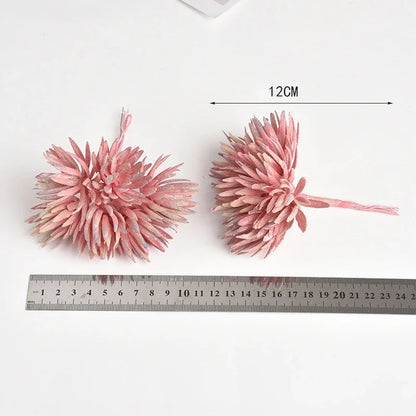 باقة ديكور بايتس™ الصغيرة المصنوعة يدويًا من الحرير، 6 قطع، 12 سم، لتزيين المنزل والزفاف، زهور صناعية