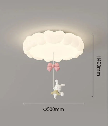 DecorBites™ LED Bubble Cloud Rabbit Ceiling Light - Cream Style Warm Lighting for Children's Room