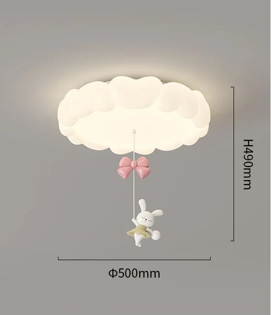 Decorbites™ Lámpara de Techo LED Burbuja Nube Conejo - Estilo Crema con Iluminación Cálida para la Habitación de Niños