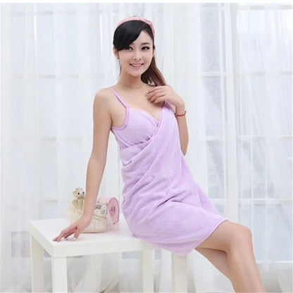 Decobites Microfiber Ladies Bath Towel Nightgown for Fast Drying and Soft Absorbent Spa Experience