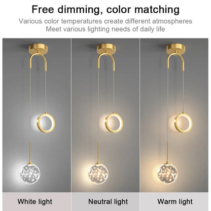 Modern Glass Pendant Light in Black or Gold