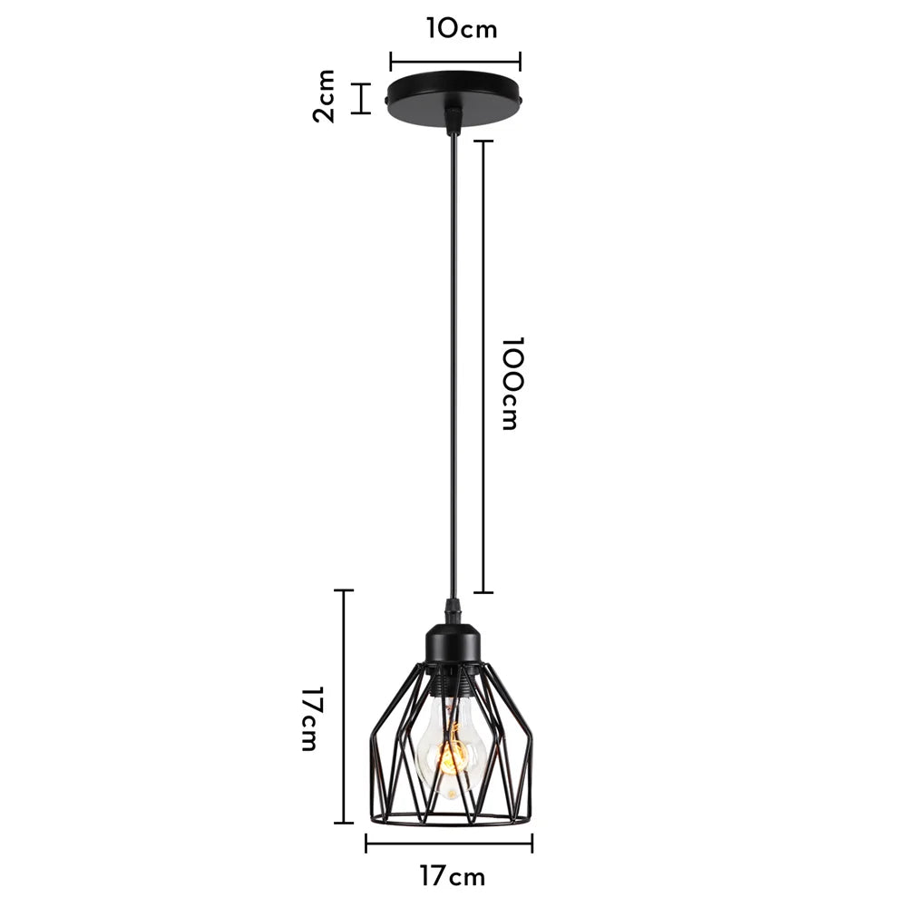 DecorBites™ Industrial Black Mini Pendant Light for Dining Room, Bar, and Clothing Store