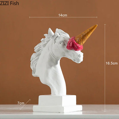 Estatua de cabeza de caballo con helado DecorBites™ para decoración moderna del hogar