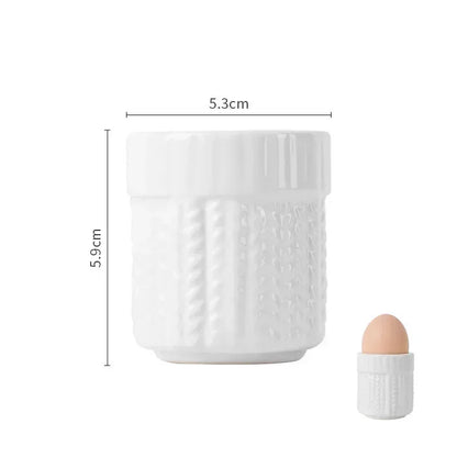 DecorBites™ Chicken Shape Ceramic Egg Cup Holder Stand for Kids Breakfast Tableware