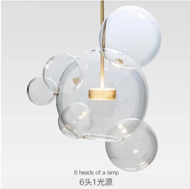 DecorBites™ Glass Chandelier: Nordic-Italian LED Pendant Light for Living & Dining Room