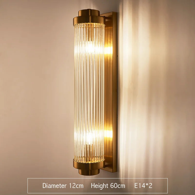 Luces de pared de cristal dorado Decorbites™: Aplique LED moderno para dormitorio, sala de estar y baño