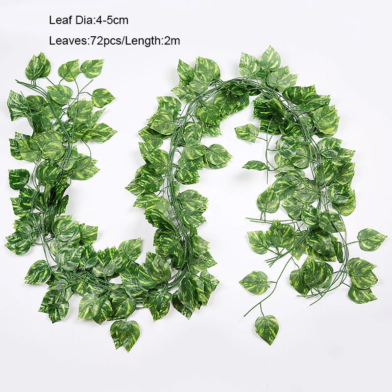Guirnalda de hojas artificiales de hiedra verde DecorBites™, plantas artificiales para decoración de pared
