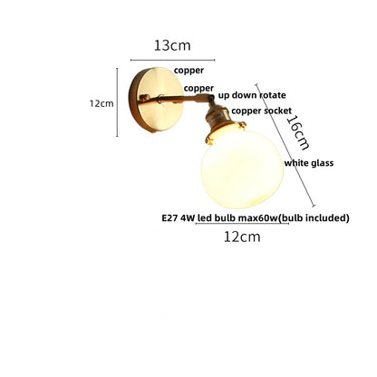 DecorBites™ Clear Glass LED Wall Sconce Pull Chain Switch Modern Bathroom Mirror Light