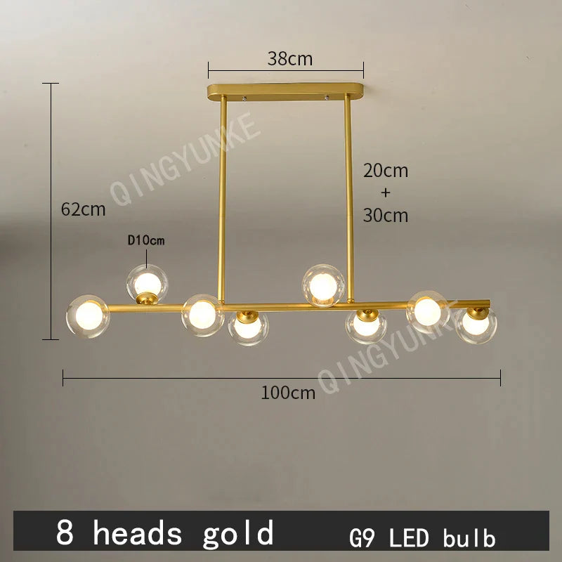 DecorBites™ Bubble Ball LED Hanging Chandelier: Modern Nordic Magic Bean Design with G9 Lights